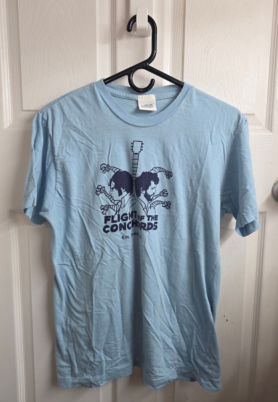 Flight of the Conchords Eat Sleep Folk Vintage Y2K Promo Shirt Size Medium